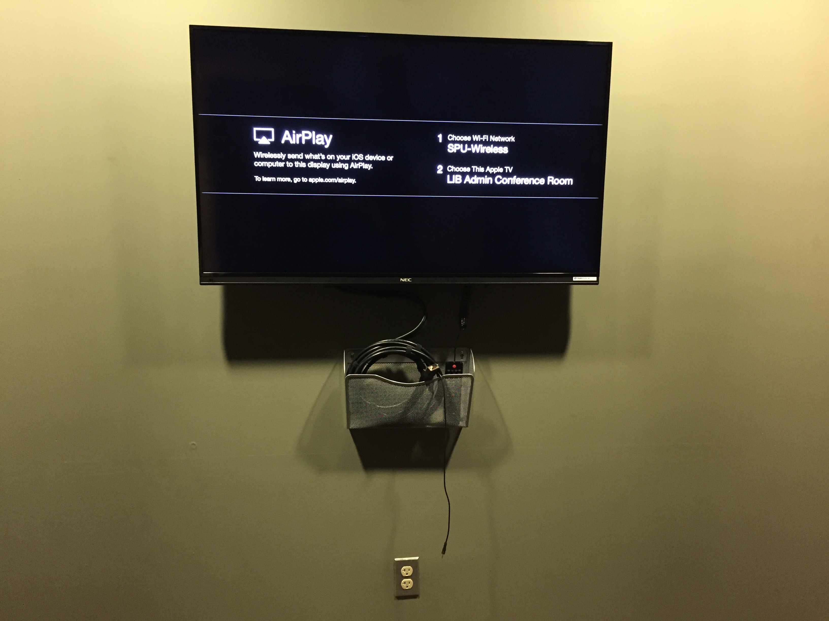 Apple TV and TV in one of the study rooms