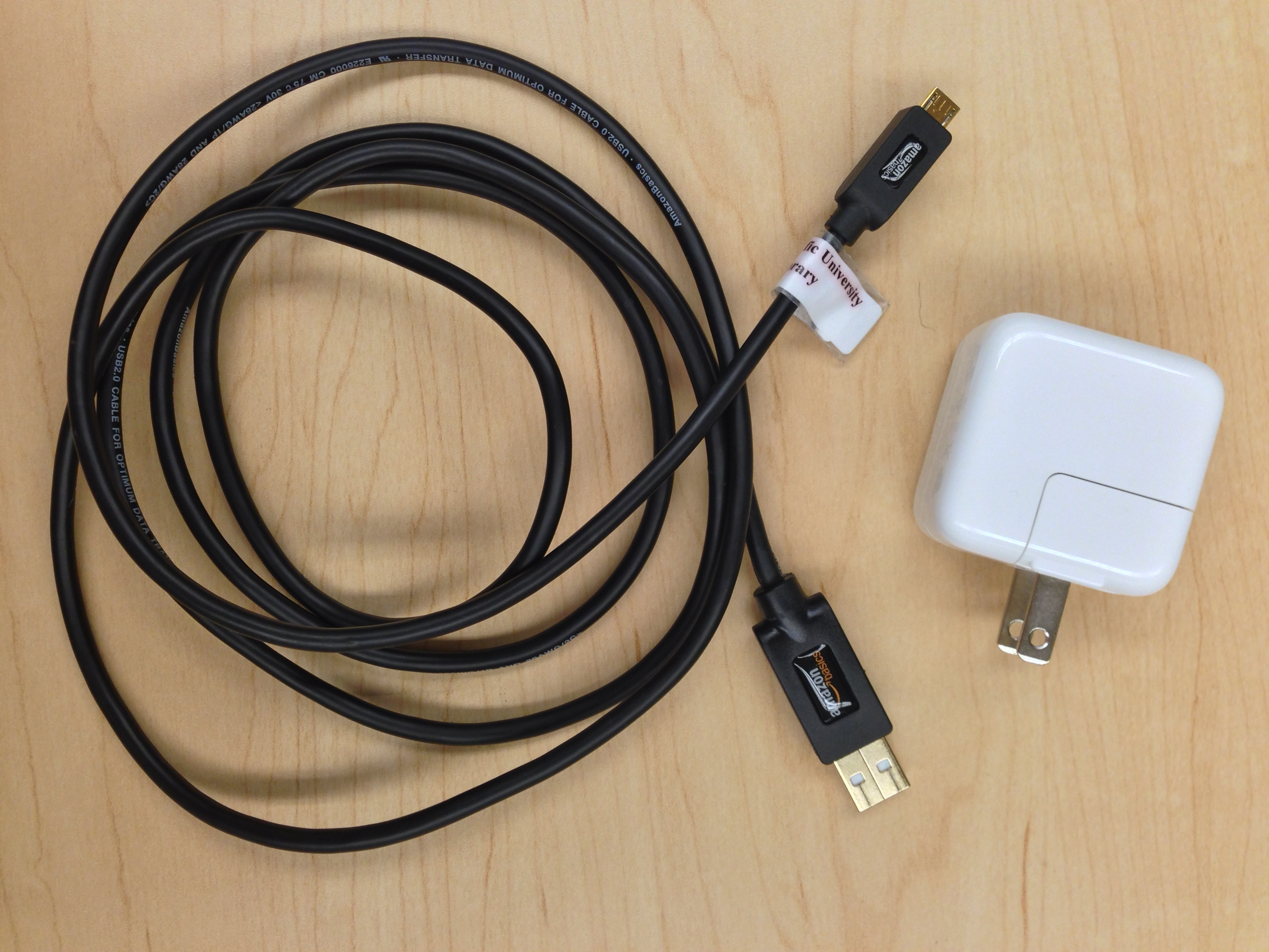 Micro USB cable and power adapter