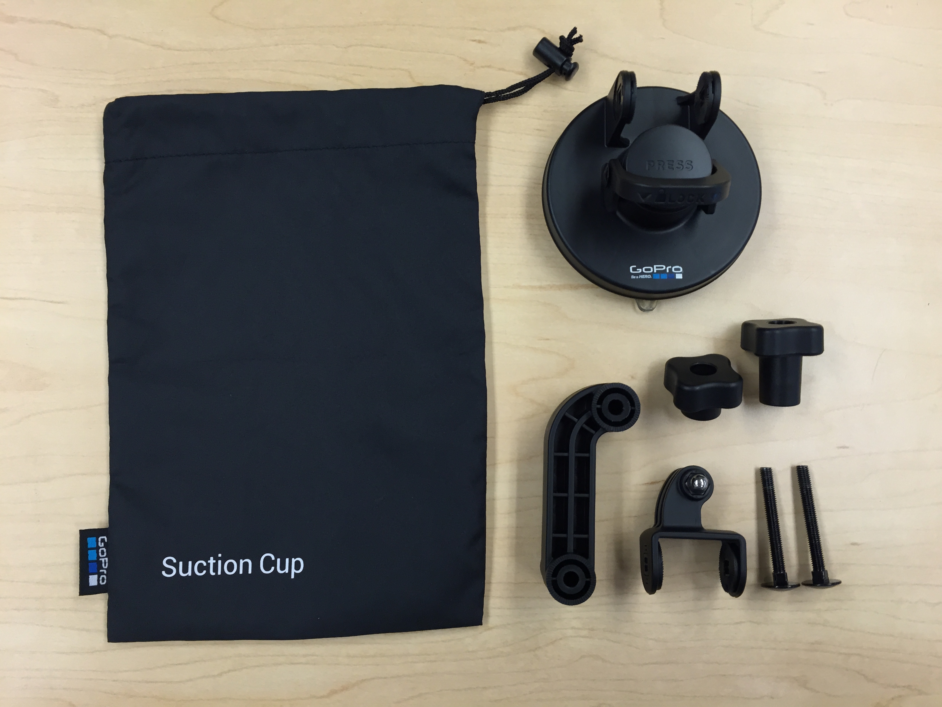7 GoPro Suction Cup Pieces plus bag disassembled 