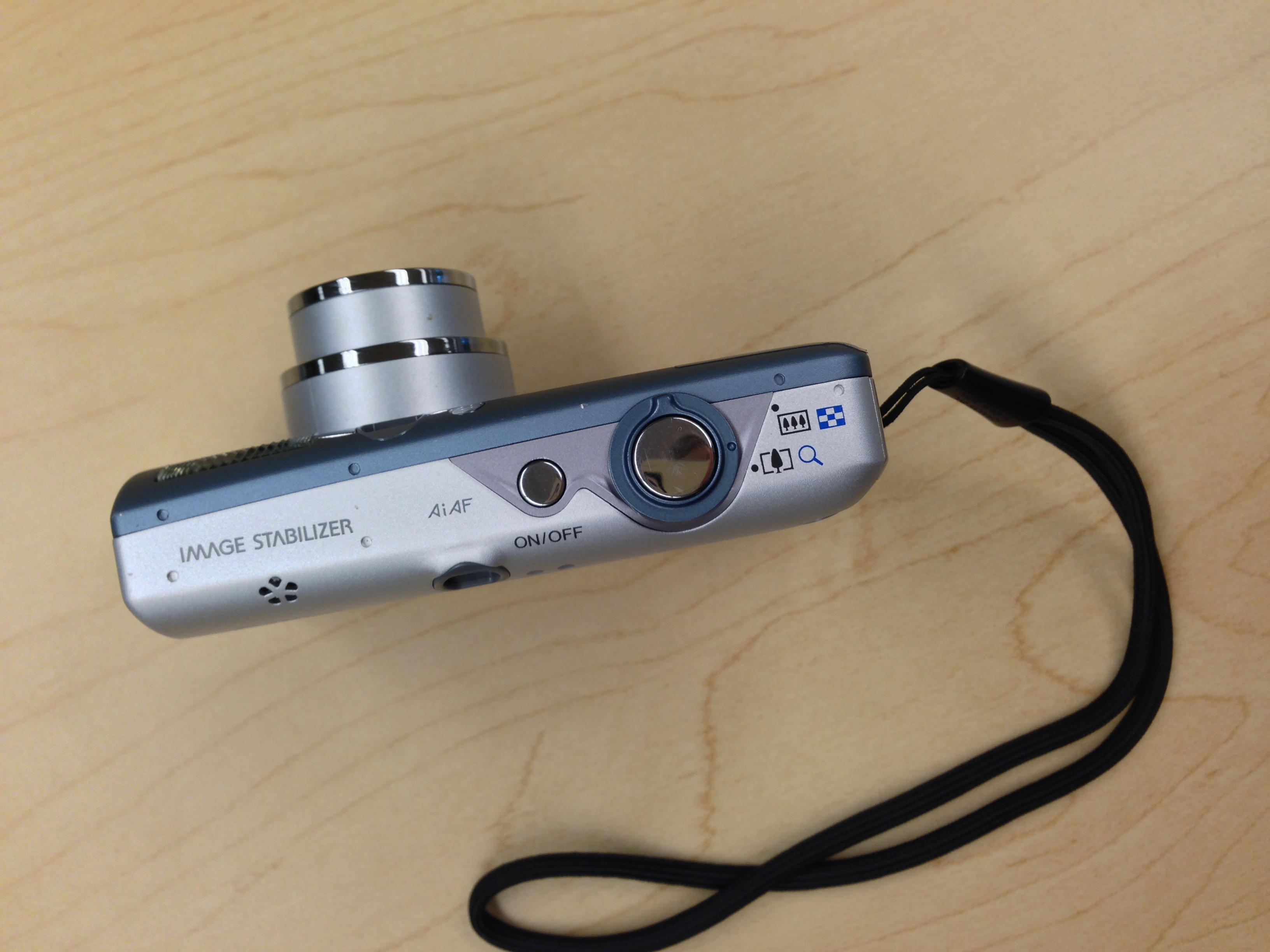 Top view of the Canon PowerShot Camera