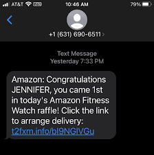 Smishing Amazon text