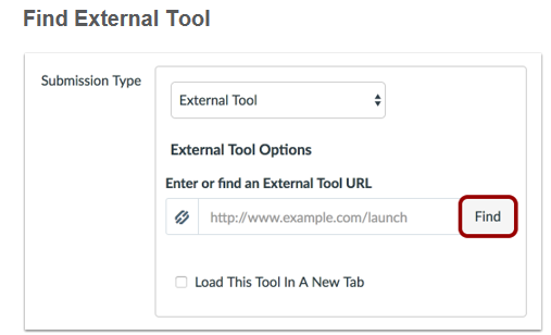 find Turnitin in the external tool finder
