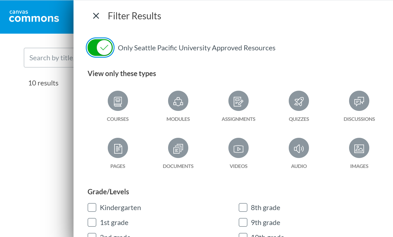 SPU content approved filter option