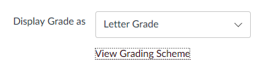choose to display grade as letter grde from the dropdown menu