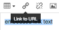 embedded link icon in the rich content editor, which is a small section of chain link