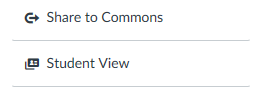 Student view option on the side bar of course settings