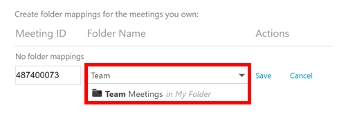 select folder for saved zoom meeting