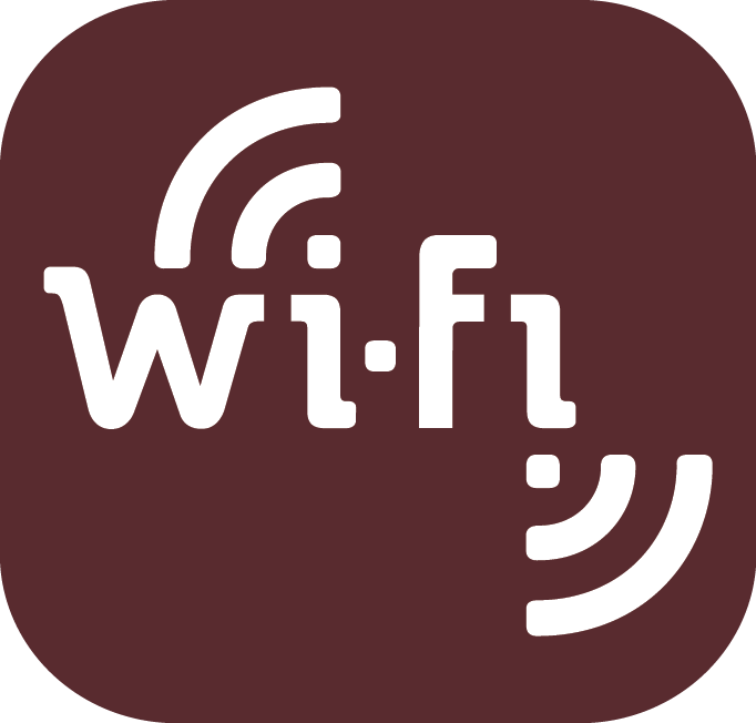 White WIFI logo on maroon backdrop